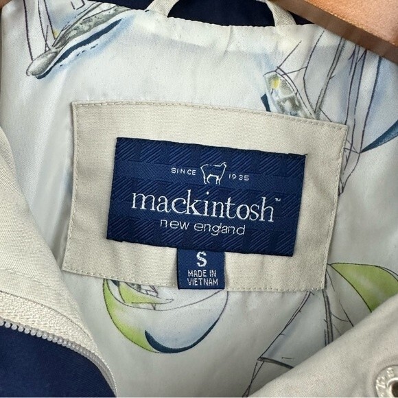 Mackintosh Beige Zip-Up Rain Windbreaker Nautical Jacket Size Small - Picture 10 of 15